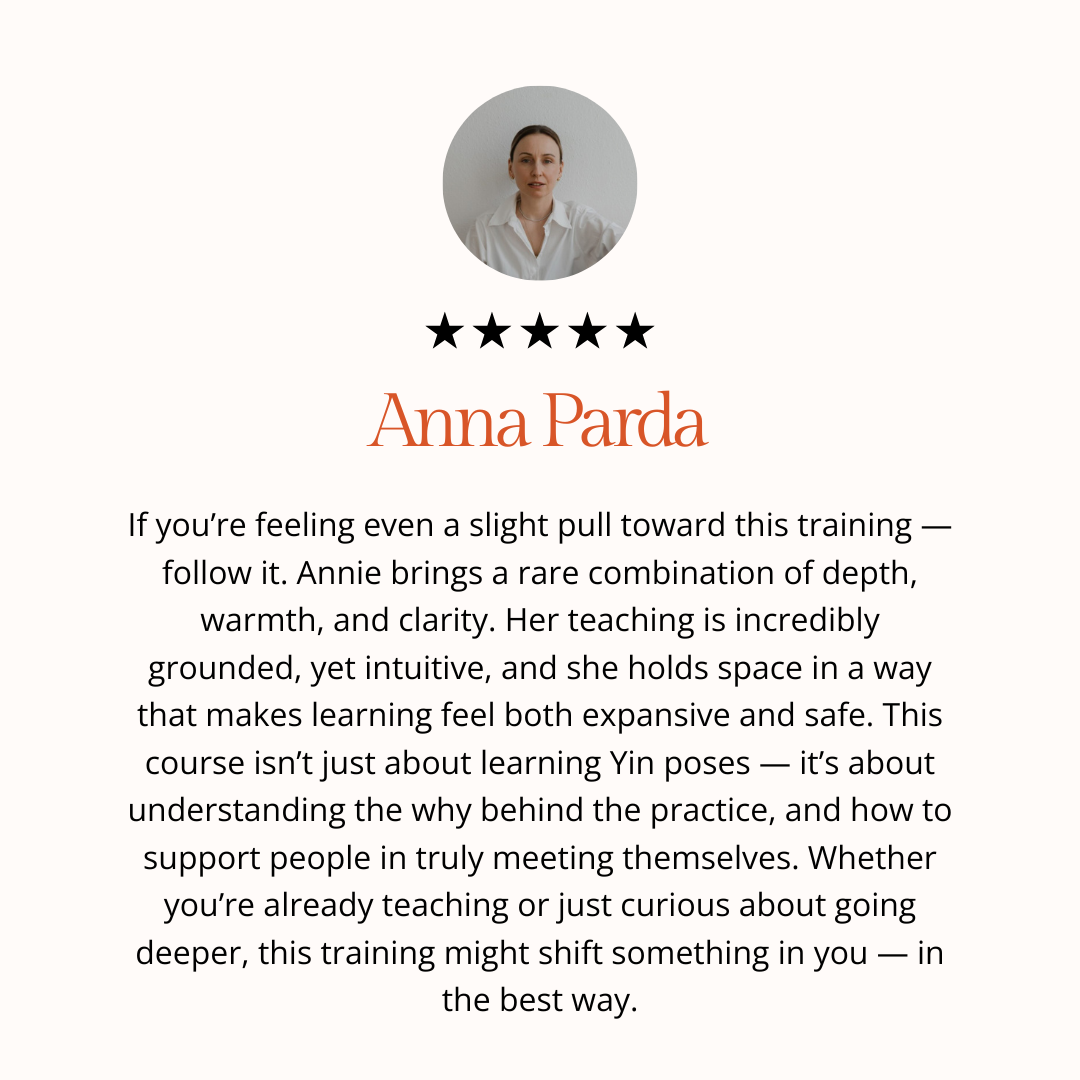 Annie Au Trauma Informed Yin yoga teacher training Yoga Alliance accredited