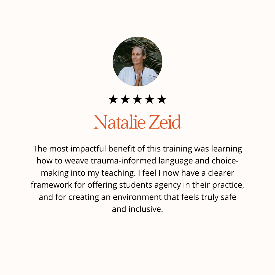 Annie Au Trauma Informed Somatic Yin yoga teacher training 