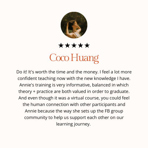 Trauma informed yin yoga teacher training Annie Au