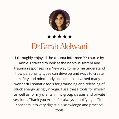 Trauma informed yin yoga teacher training Annie Au